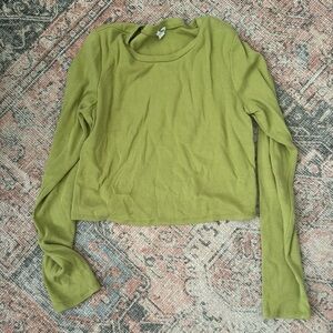 Garage green cropped long sleeve